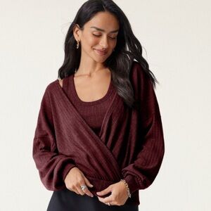 NWT OGL RED 2Pcs Set Wide Rib Scoop Brami Tank & Surplice Top